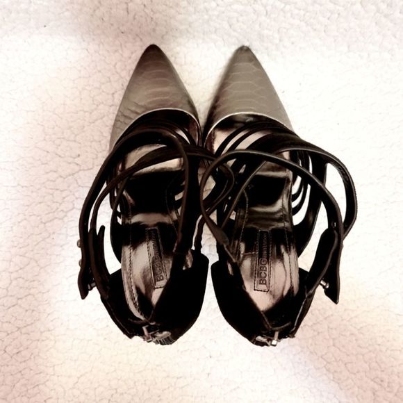 BCBGeneration Canon Heel in Silver and Black - Picture 8 of 10